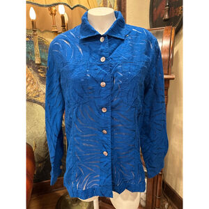 Women's Chico's Design Blue Button Down Shirt